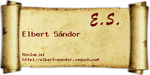 Elbert Sándor névjegykártya