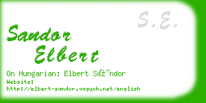 sandor elbert business card